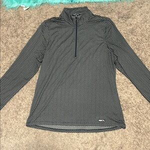 Patterned Black and Gray Ice Fil Riding Long Sleeve Shirt